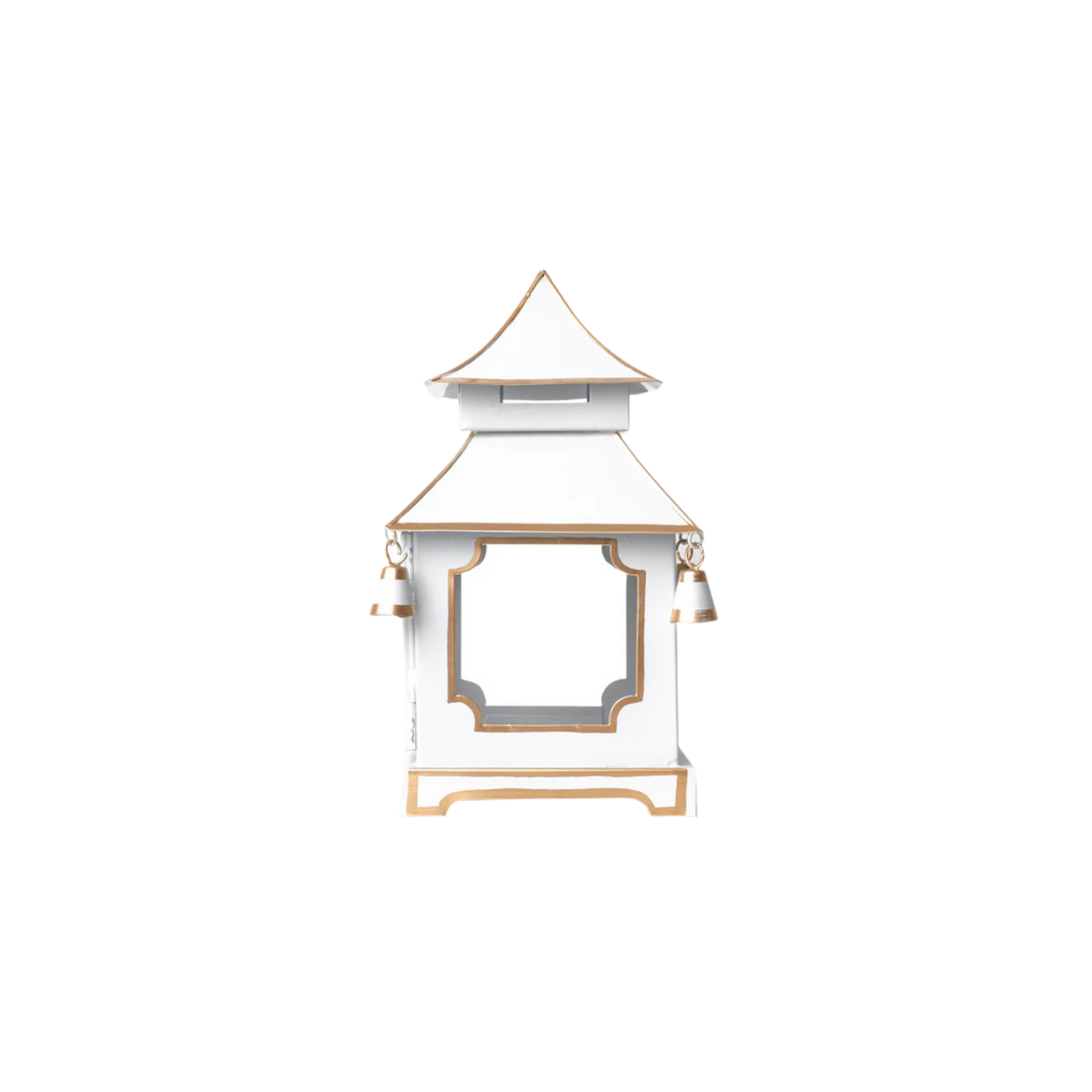 Medium Ivory & Gold Pagoda Lantern