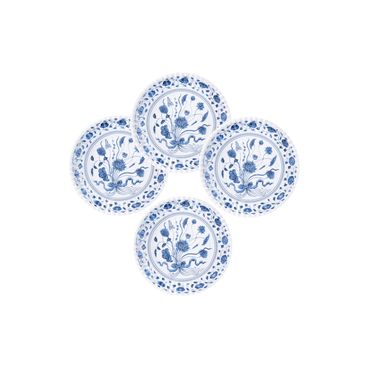 Botanical Melamine "Paper" Plate Set of 4