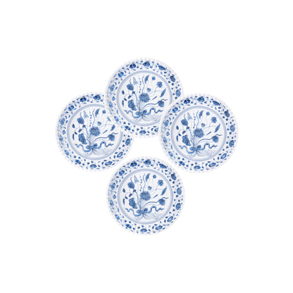 Botanical Melamine "Paper" Plate Set of 4