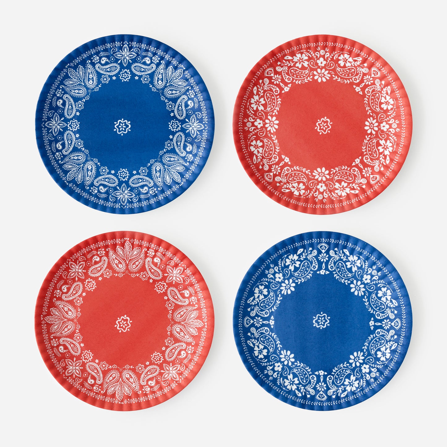 American Holiday Melamine "Paper" Plate Set of 4