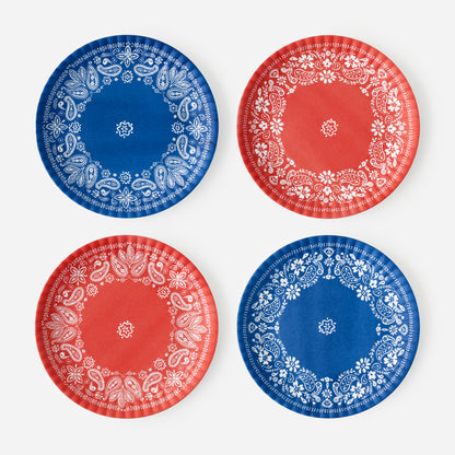 American Holiday Melamine "Paper" Plate Set of 4