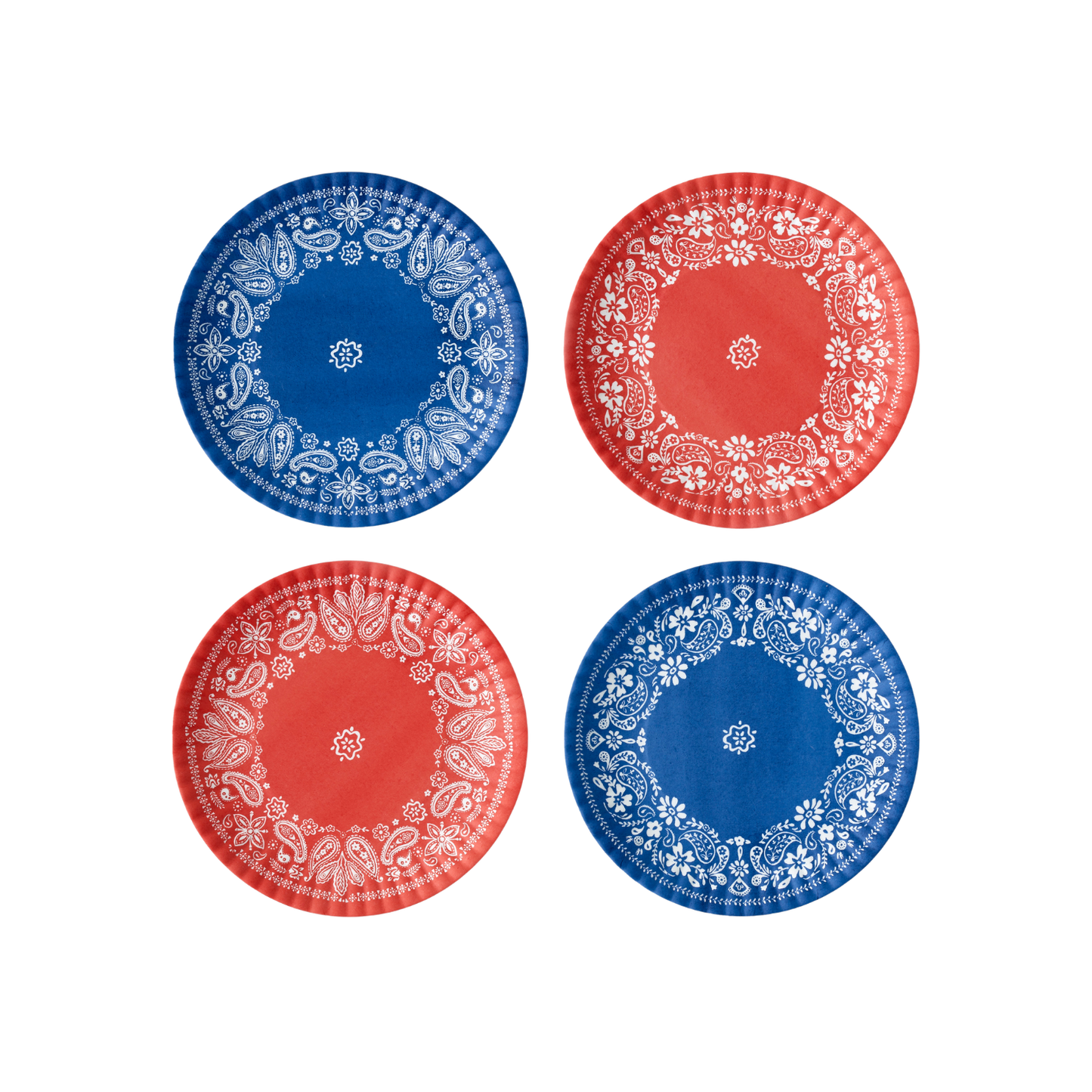 American Holiday Melamine "Paper" Plate Set of 4