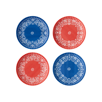 American Holiday Melamine "Paper" Plate Set of 4