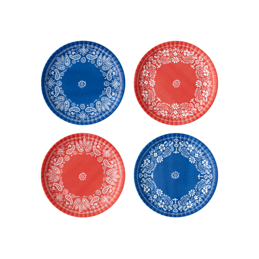 American Holiday Melamine "Paper" Plate Set of 4