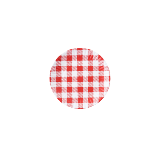 Melamine Red Gingham Plate Set of 4