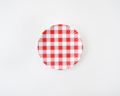 Melamine Red Gingham Plate Set of 4