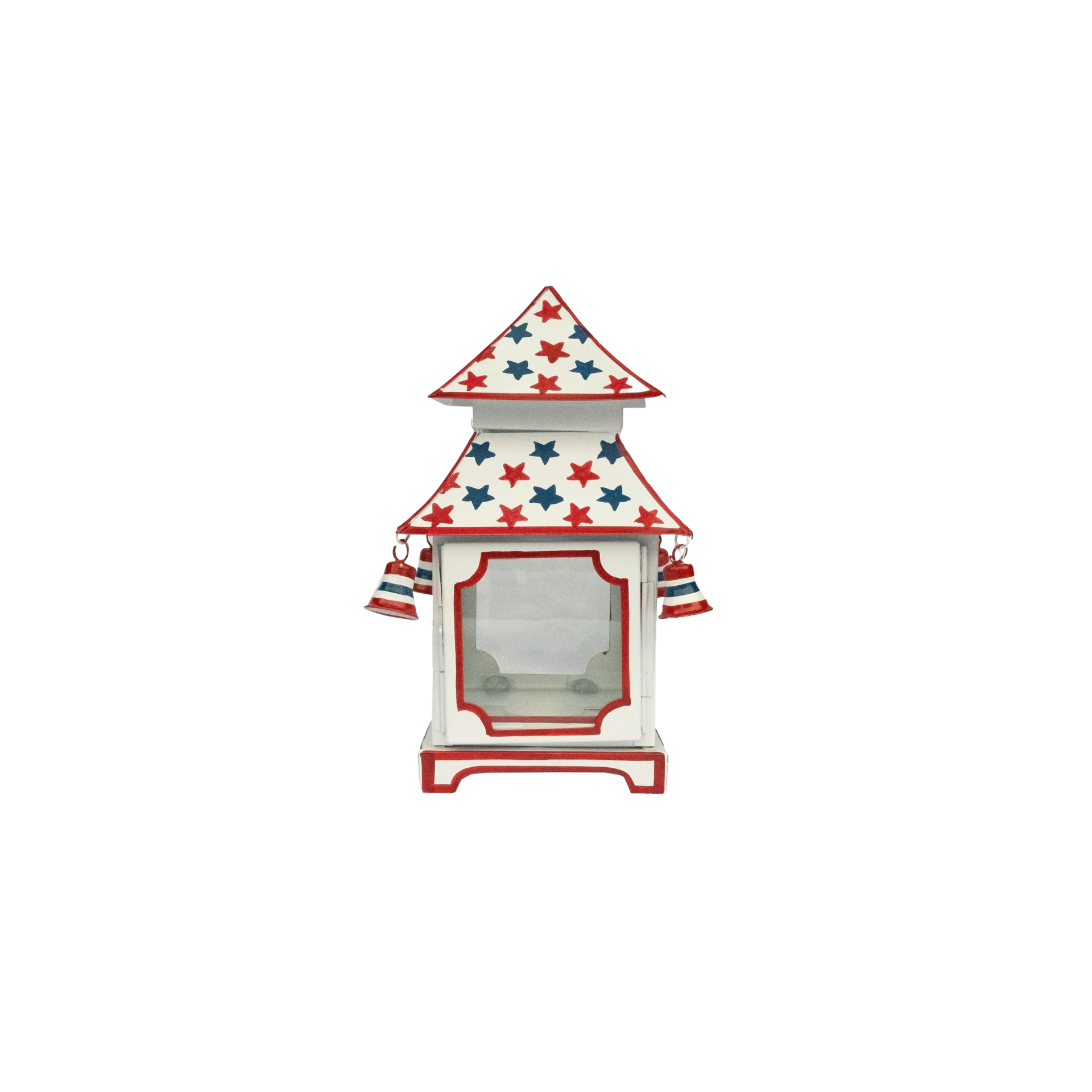 激安正規品 White with Red & Blue Star Red Trim Pagoda Lantern – Hosted ミュージック