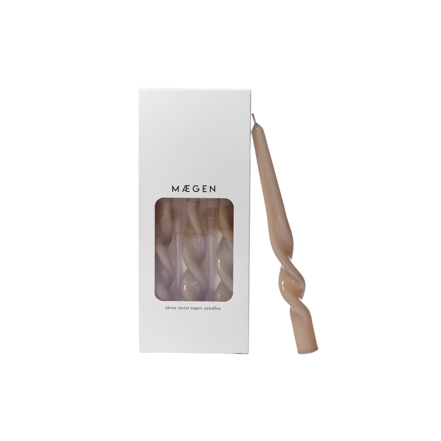 Pack of 3 Twist Taper Candles - Mink