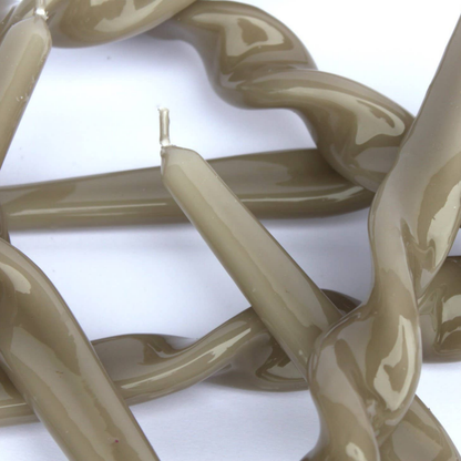 Pack of 3 Twist Taper Candles - Mink