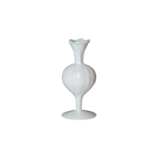 Pristine white bud vase, perfect for adding elegance to table settings or home décor.