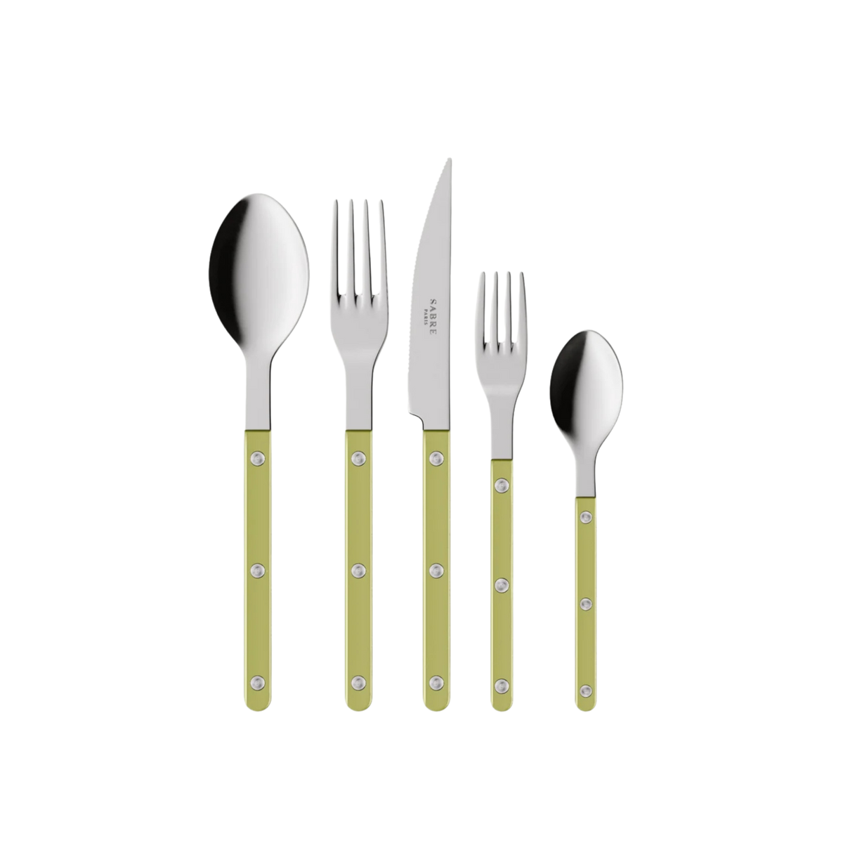 Bistrot Pearly 5-Piece Cutlery Set - Moss