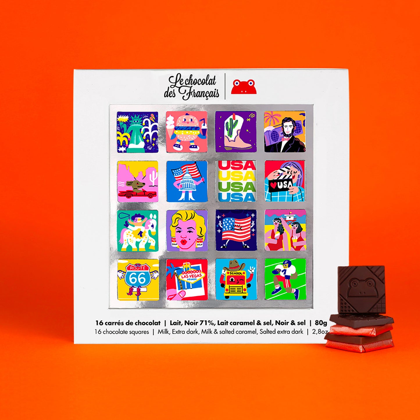 Multi USA 16 Squares Chocolate Giftset