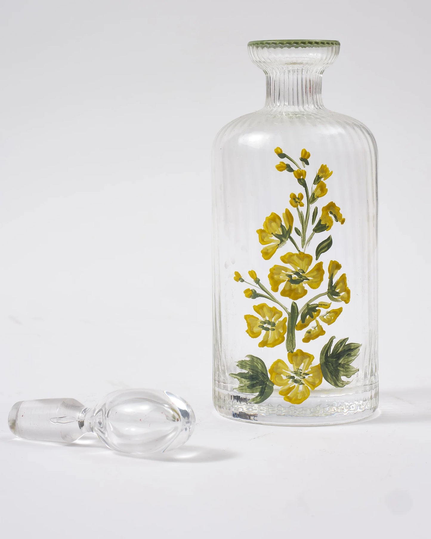 Murano Primrose Hand-Painted Oil Bottle Yellow