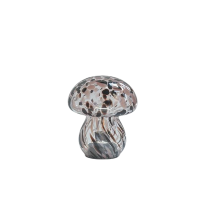 Cordless LED lamp with a marbled pink and brown glass mushroom design, ideal for lighting dark corners, coffee tables, or bedside tables. Sculptural and battery-operated for flexible styling options around the home.