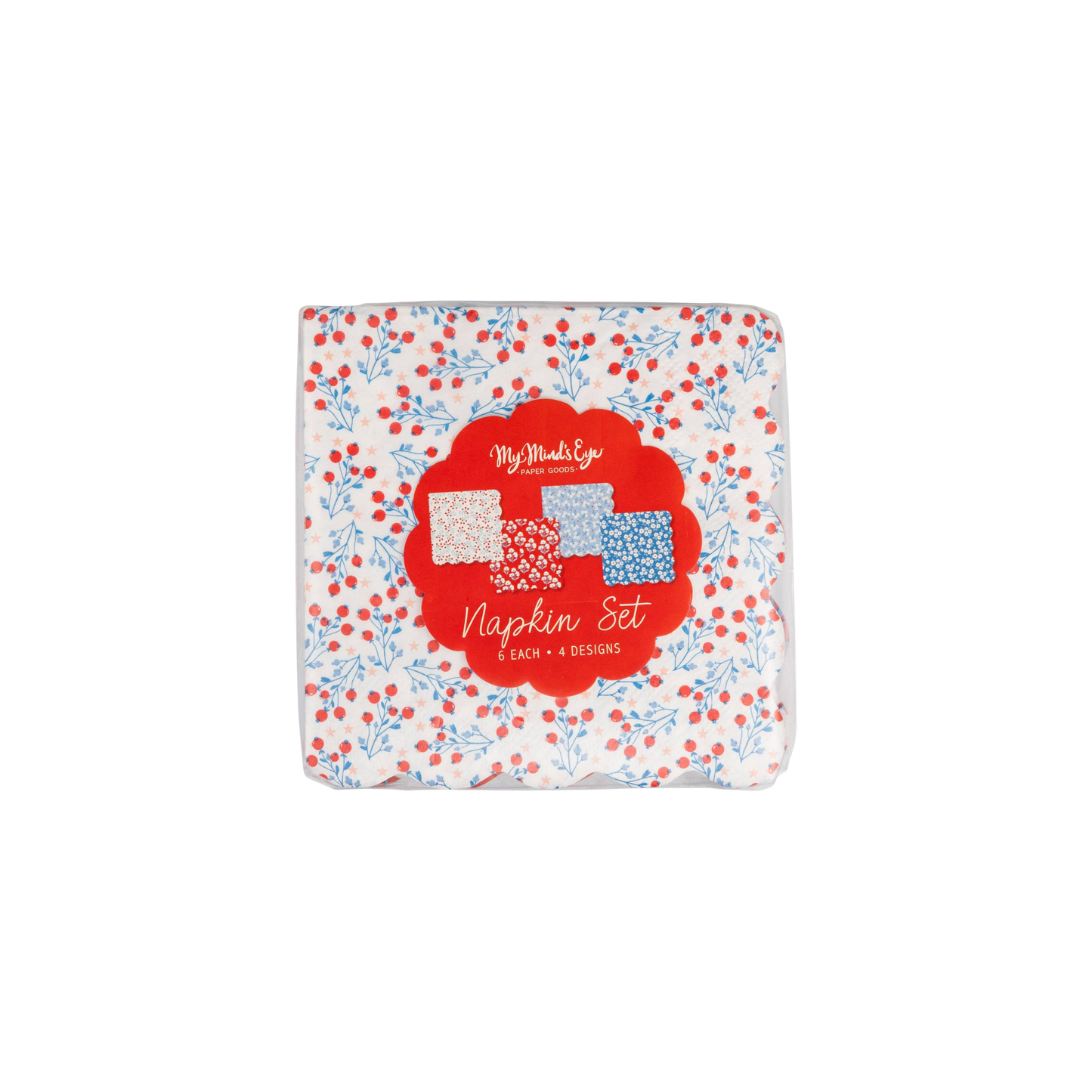 Assorted Floral Paper Cocktail Paper Napkins - Pack of 24