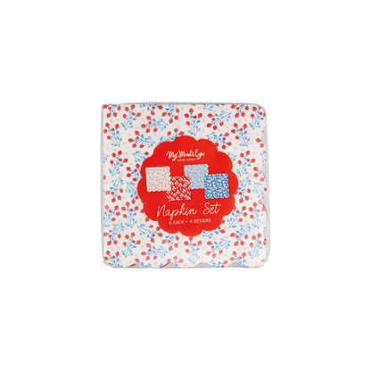 Assorted Floral Paper Cocktail Paper Napkins - Pack of 24