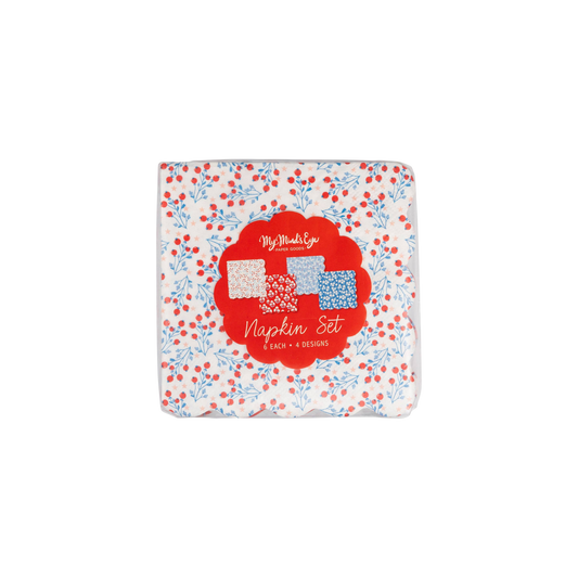 Assorted Floral Paper Cocktail Paper Napkins - Pack of 24