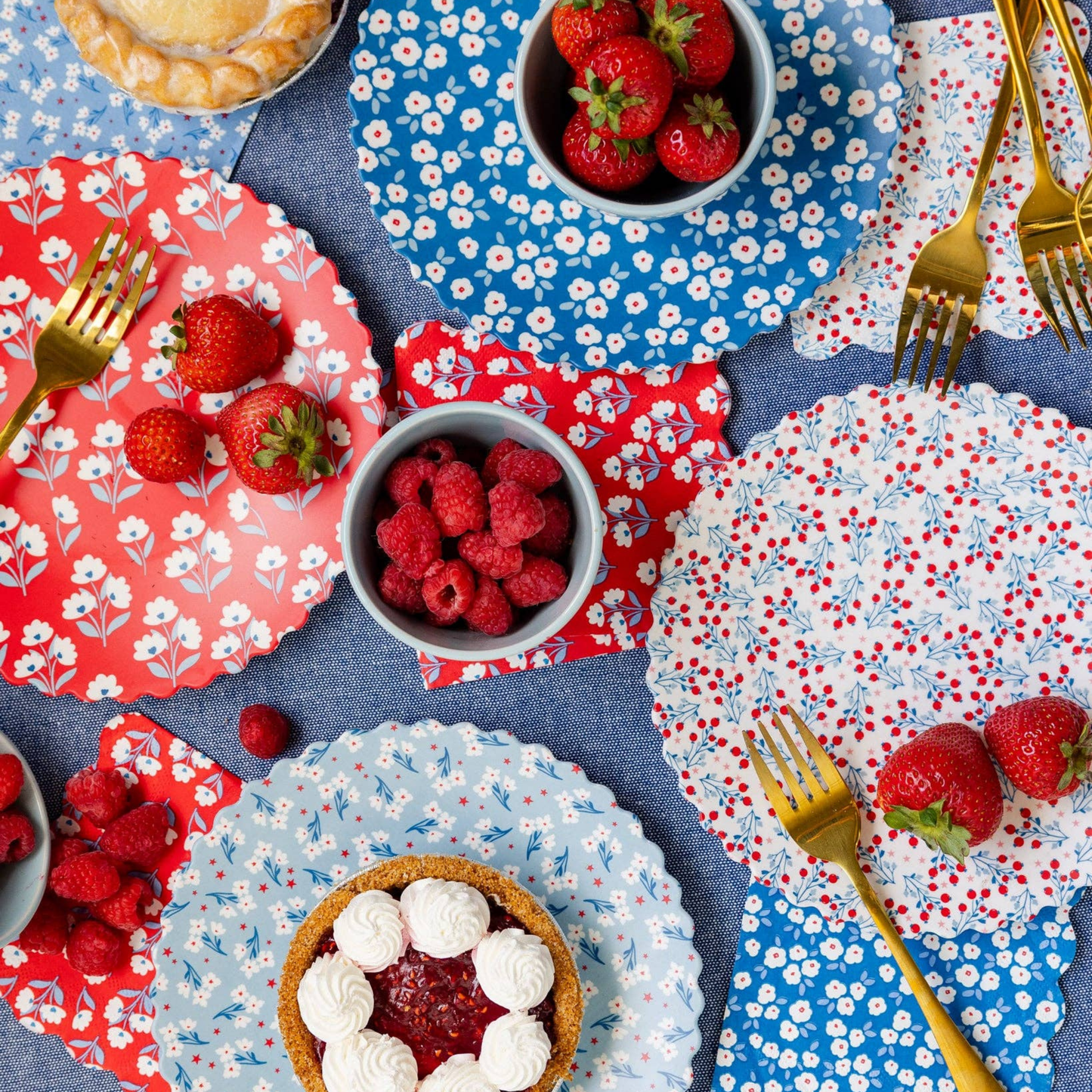 Assorted Floral Paper Cocktail Paper Napkins - Pack of 24