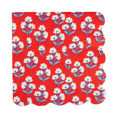 Assorted Floral Paper Cocktail Paper Napkins - Pack of 24