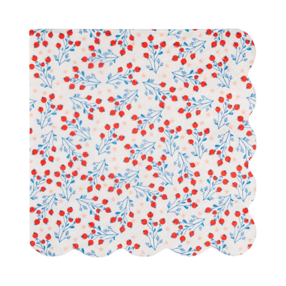Assorted Floral Paper Cocktail Paper Napkins - Pack of 24