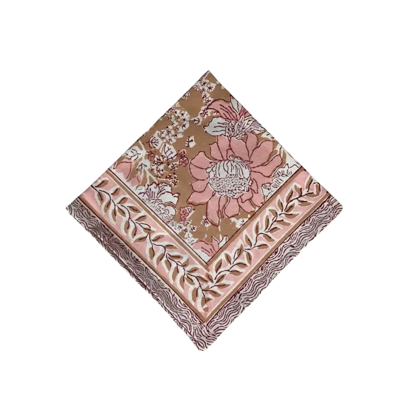 NH Napkin, 20 x 20,  Pink, Tan, White