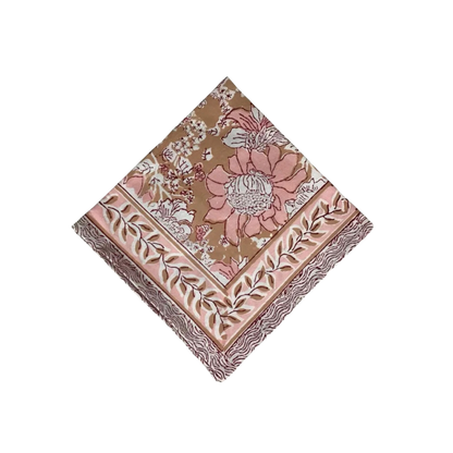 NH Napkin, 20 x 20,  Pink, Tan, White