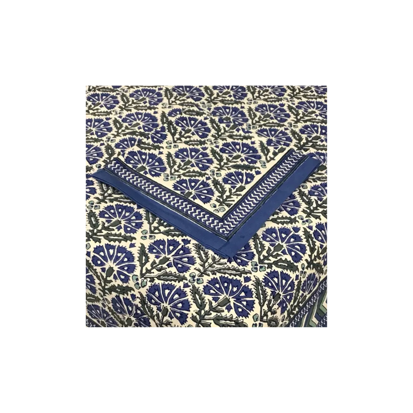 NH Tablecloth in Blue, White, and Grey