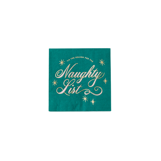 Naughty List Green Cocktail Napkins - Pack of 20