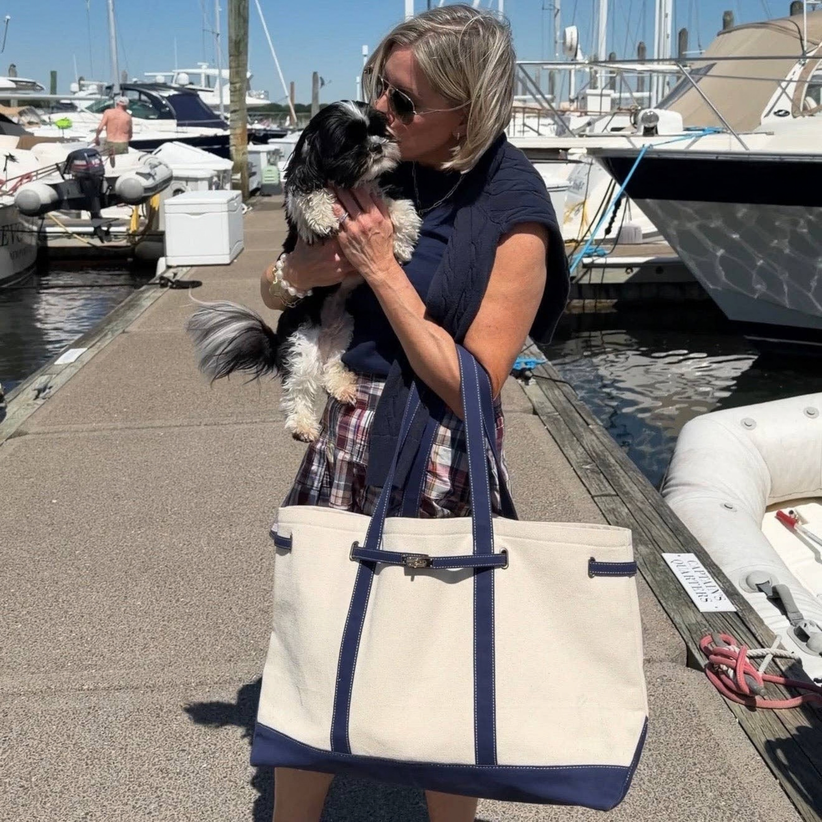 Charleston Extra Large Carryall Tote - Navy