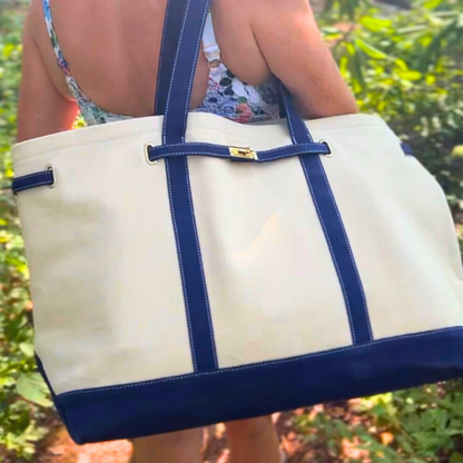 Charleston Extra Large Carryall Tote - Navy