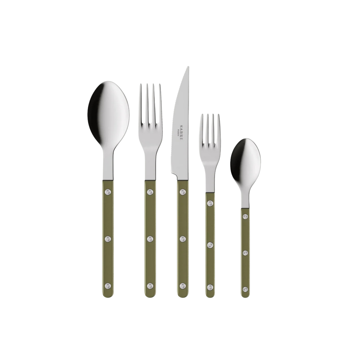 Bistrot Pearly 5-Piece Cutlery Set - Olive