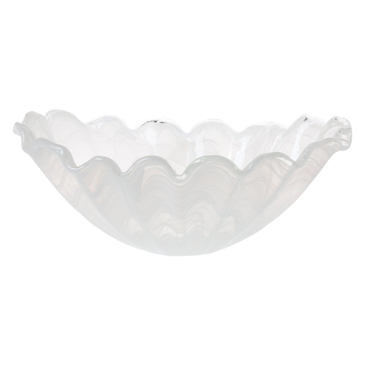 Onda Glass Large Centerpiece - White