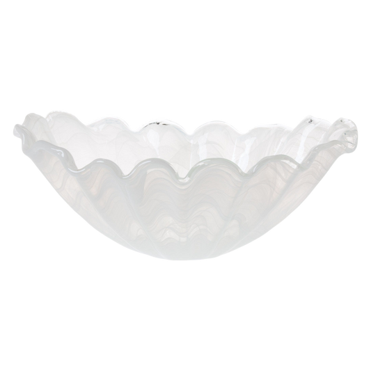 Onda Glass Large Centerpiece - White