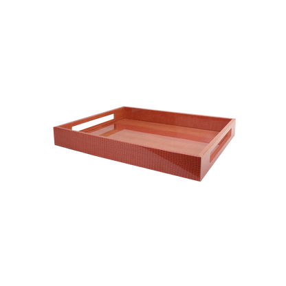 Orange Croc Medium Lacquered Serving Tray