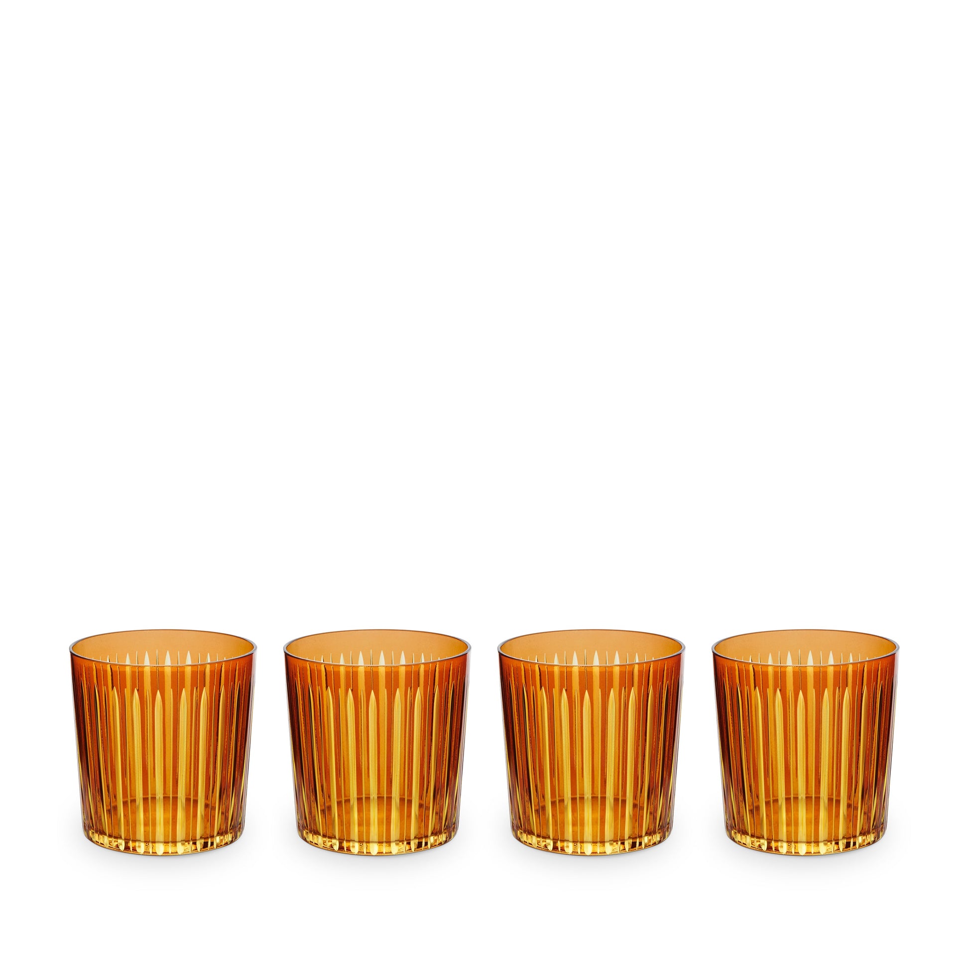 Prism Double Old Fashioned Glasses - Amber  (Set of 4)