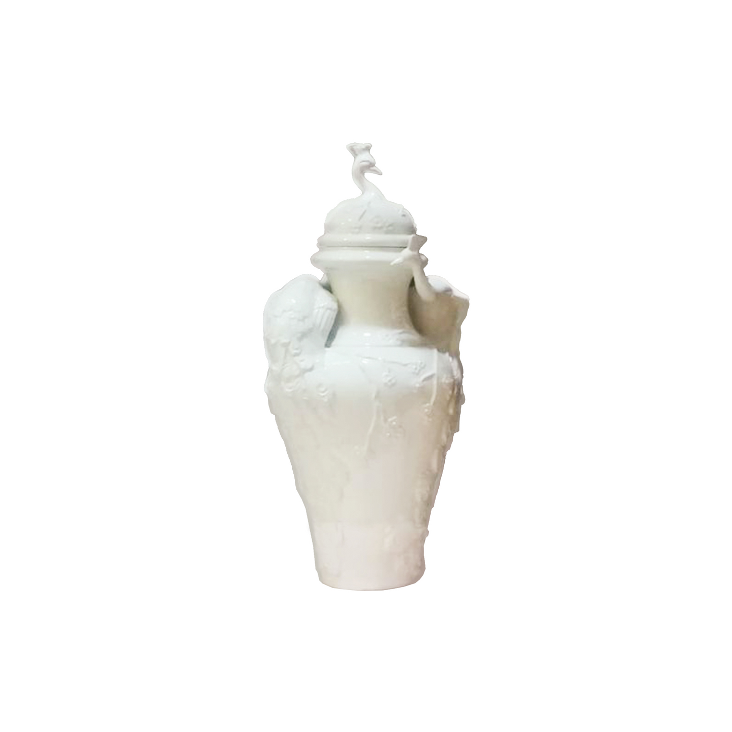 Peacock Ceramic Vase White