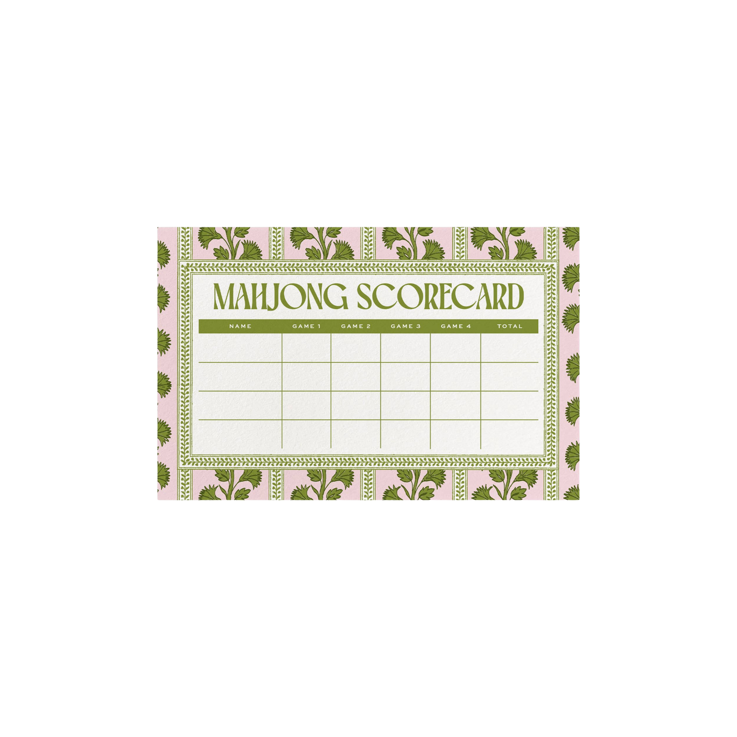 Pink Palms Mahjong Scoreboard Notepad