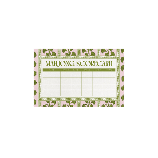 Pink Palms Mahjong Scoreboard Notepad
