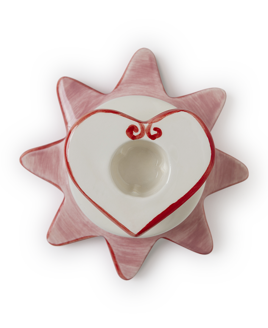 Star/Heart Candlestick Pink