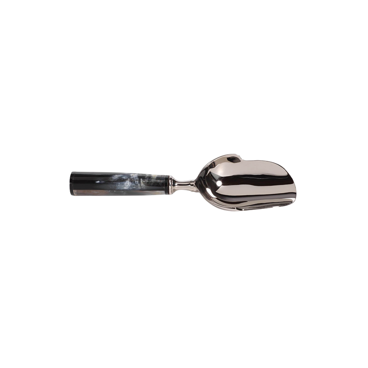 Polished Nickel Ice Scoop with Horn Handle