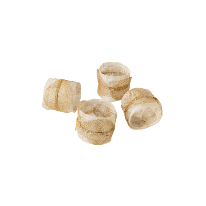 Mustard Poplar Leaf Napkin Rings - Set of 4
