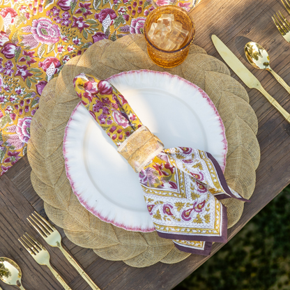 Mustard Poplar Leaf Napkin Rings - Set of 4
