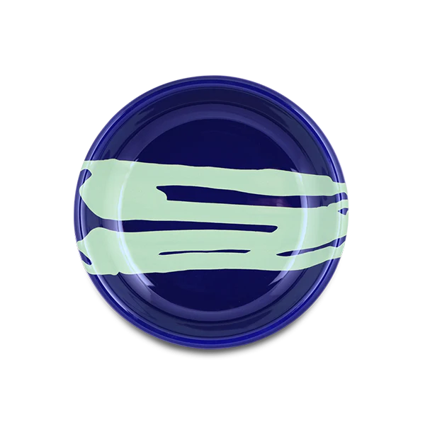 Primavera Small Plate Mint on Indigo