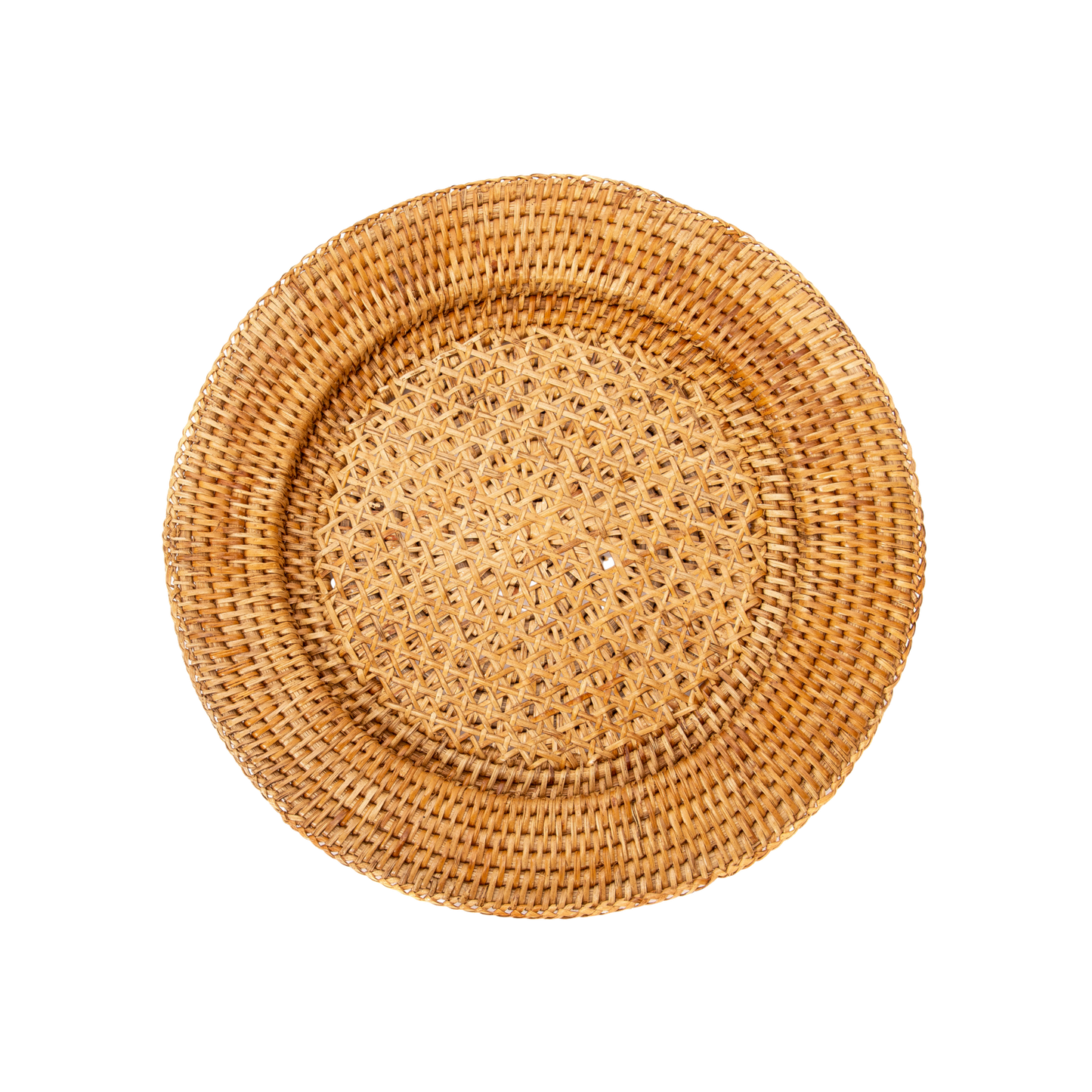 Rattan Open Weave Charger Plate - Set of 4