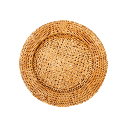 Rattan Open Weave Charger Plate - Set of 4