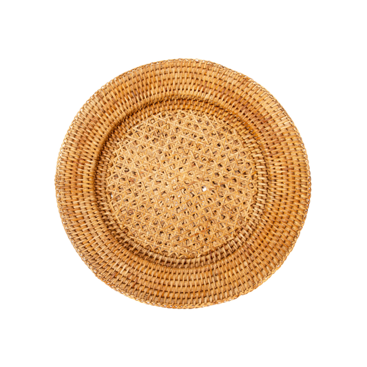 Rattan Open Weave Charger Plate - Set of 4
