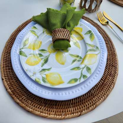 Rattan Open Weave Charger Plate - Set of 4