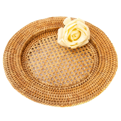 Rattan Open Weave Charger Plate - Set of 4