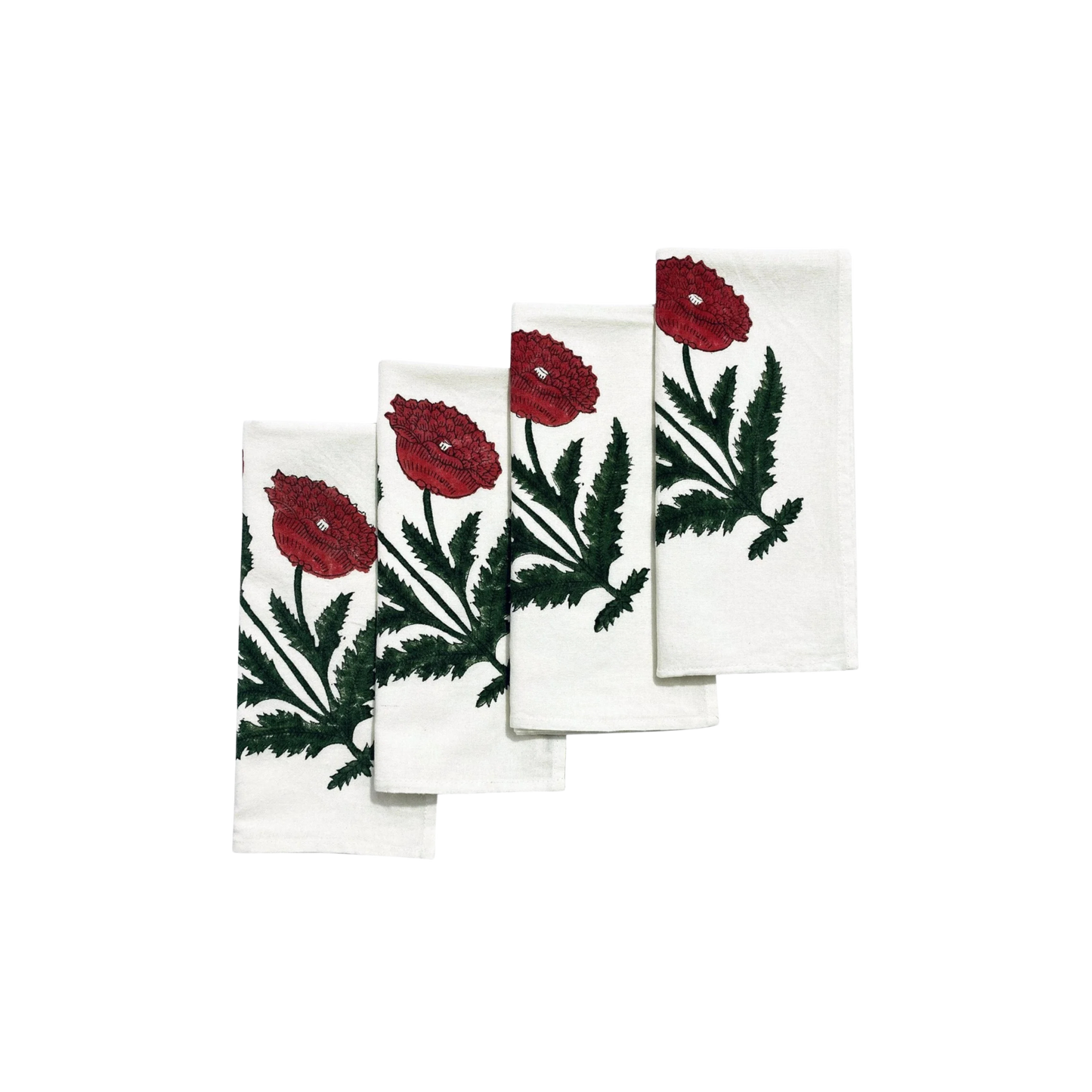 Red Poppy Dinner Napkins - Set of 4