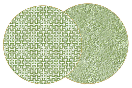 Reversible Sayagata Placemat in Saxon Green